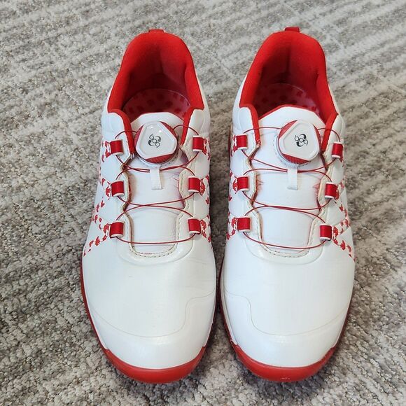 Adidas Women's Adipower Boost Boa Spiked Golf Shoes red white size 7 - Picture 4 of 10